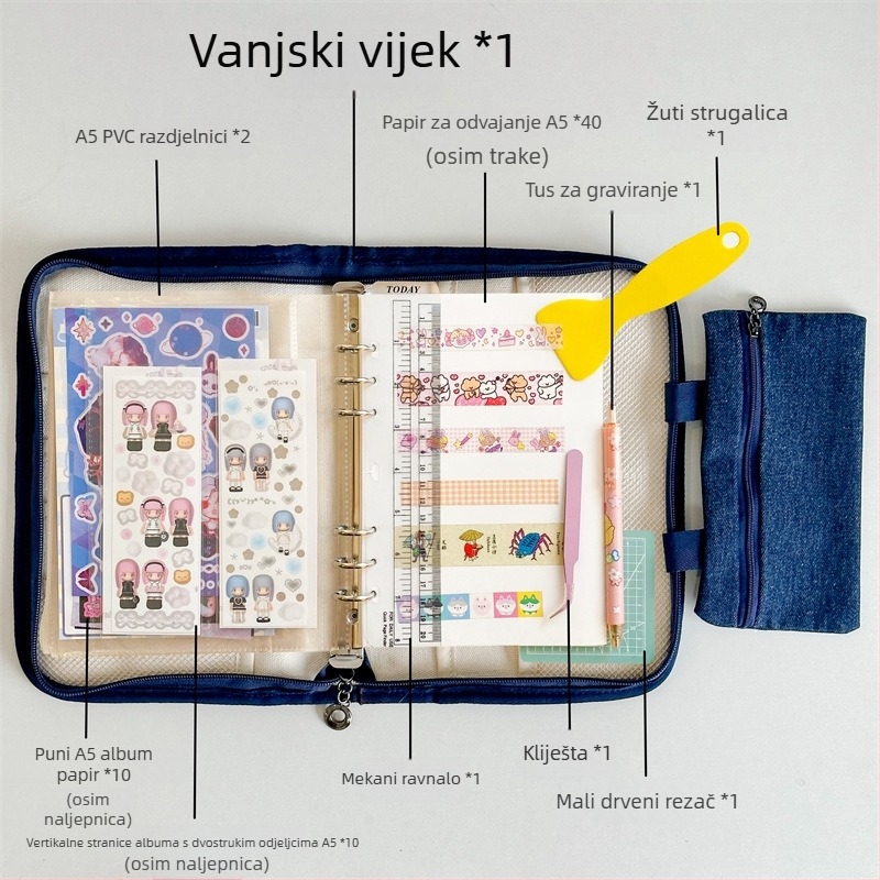 Torba za pohranu dokumenata i putovnice, višenamjenski pamuk organizator za časopise, uredske potrepštine, kozmetiku, knjige i razglednice, moderni minimalistički stil