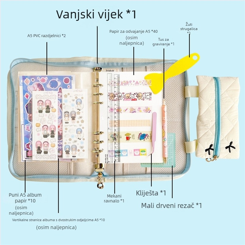 Torba za pohranu dokumenata i putovnice, višenamjenski pamuk organizator za časopise, uredske potrepštine, kozmetiku, knjige i razglednice, moderni minimalistički stil