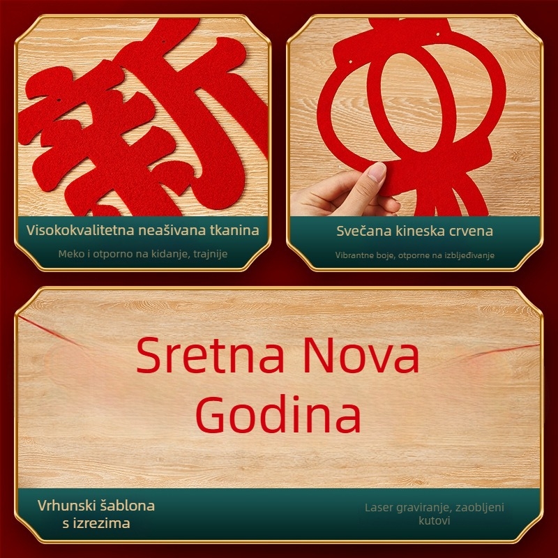 Dekorativni zastava proljetnog festivala, scena Godine konja, crtani stil, halter rope, flanel materijal, brend Zifan