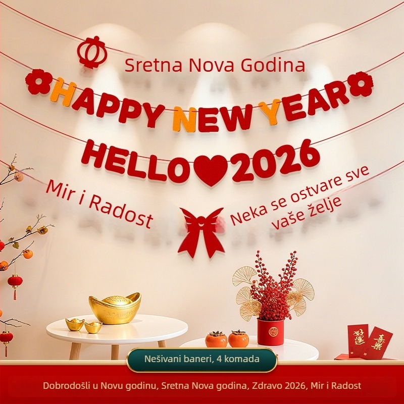 Dekorativni zastava proljetnog festivala, scena Godine konja, crtani stil, halter rope, flanel materijal, brend Zifan