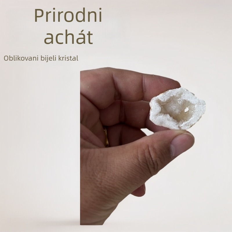 Dekorativni predmet od bijelog kristala u obliku špilje-jame, obrazovni primjer, brend Monocrystalline Jewelry, kartonsko pakiranje, idealno kao poslovni i konferencijski pokloni