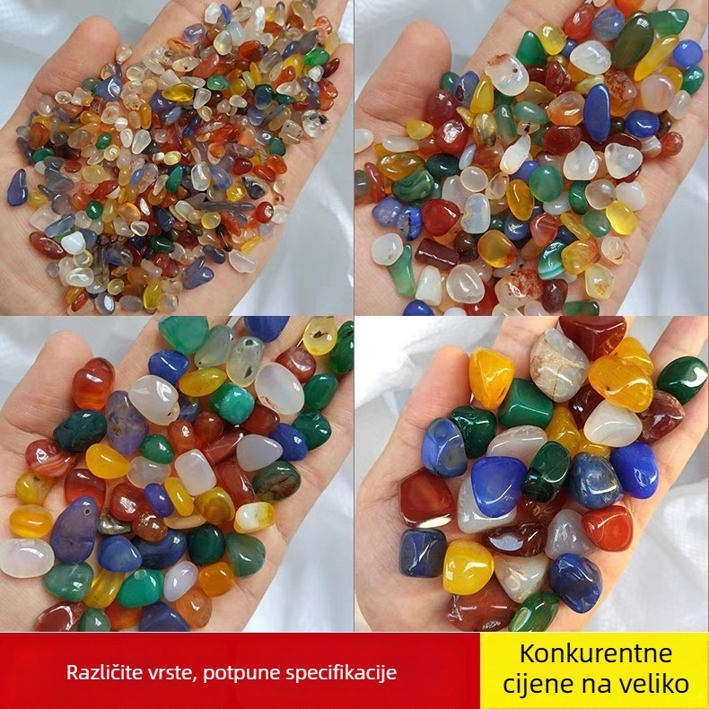 Prirodni šareni agatni šljunak, ljepilo za DIY projekte, dekorativni šljunak za akvarij i posude