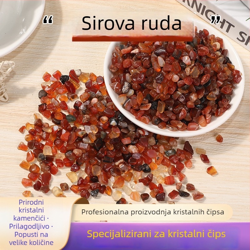 Prirodni crveni ahat šljunak za akvarij, ukrasni kamenčići za posude, kristalni ručni radovi