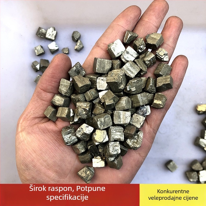 Prirodni mineralni uzorak pirita-halkopirit za učenje, kristalna dekoracija, 100-500 g, prirodna površina, prirodno podrijetlo