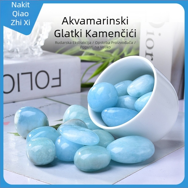 Akvamarinski kamen za difuziju – prirodni kristalni ukras za akvarij, plava boja