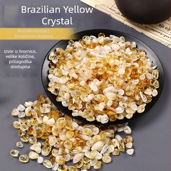 Kristalni šljunak brazilski citrin za akvarij i posude, marka Shi yuz, pakiranje u PP vrećici, moderni minimalistički stil