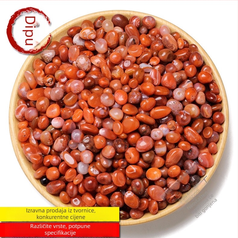 Prirodni južno crveni ahat okrugle čestice za obrazovne arheološke iskopavanja (Obrada: brušenje i poliranje; Pakiranje: PP vrećica; Oblik: geometrija; Vrsta materijala: dragocjeni kameni; Import: Ne)