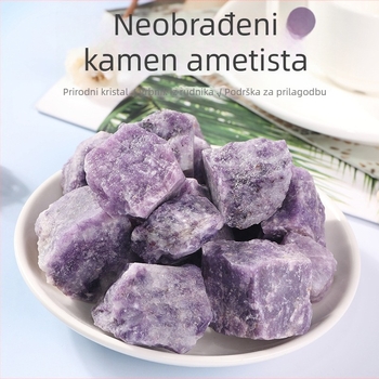 Purpurni muskovitni kristalni surovi kamen Qingyida — Pakiranje pojedinačno u PP vrećicu — Moderna minimalistička stil