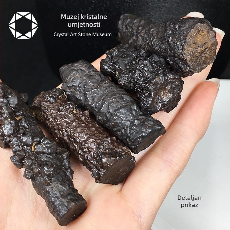Prirodni egipatski crni dijamant kristalni kamen – mangan nodul mineralo uzorak za izložbu