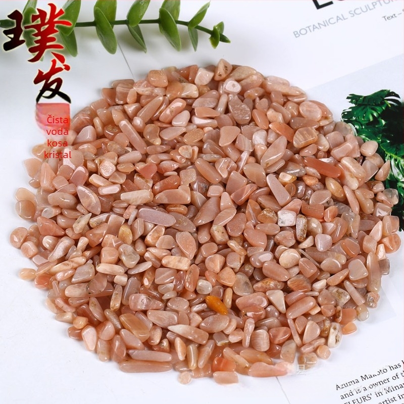 Šljunak od mjesečevog kamena za akvarij – narandžasti mjesečev kamen, polirani kristal (Materijal: mjesečev kamen, Marka: Pufa Crystal, Kategorija: Šljunak, Obrada: Poliranje, Vrsta materijala: Kristal)