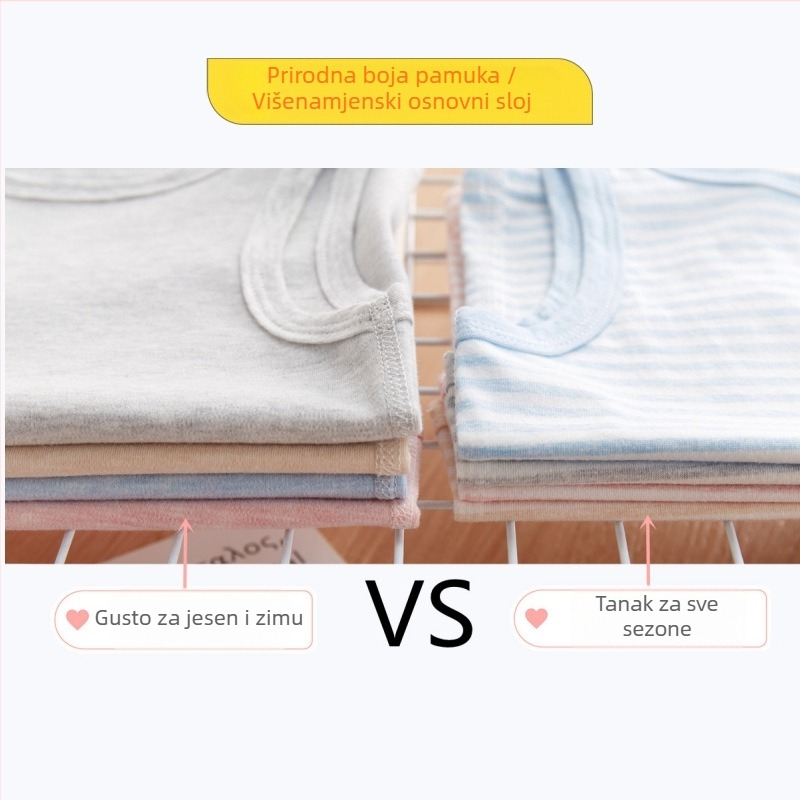 Dječji bezrukavni pamukasti prsluk s prugastim uzorkom, 80% pamuk, proljeće-ljeto, unisex