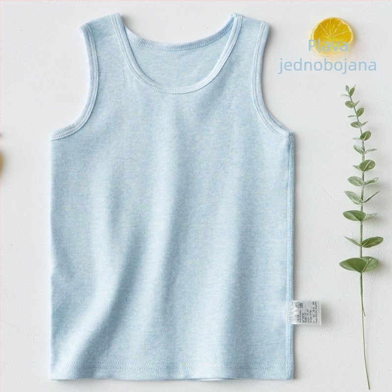 Dječji bezrukavni pamukasti prsluk s prugastim uzorkom, 80% pamuk, proljeće-ljeto, unisex