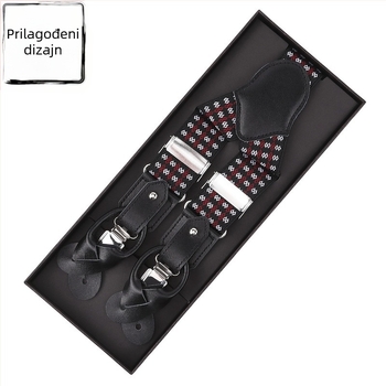 Muške naramenice od teleće kože, 3 kopče, podesive duljine, snažna elastičnost, križni stražnji dizajn, kompatibilne s gumbima i kopčama