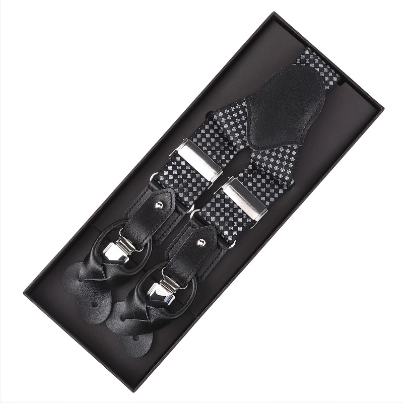 Muške naramenice od teleće kože, 3 kopče, podesive duljine, snažna elastičnost, križni stražnji dizajn, kompatibilne s gumbima i kopčama