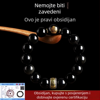 Narukvica od obsidijana sa zodijakom Budine ruke — Brand 3q, Podrijetlo Guangzhou, Proljeće 2025