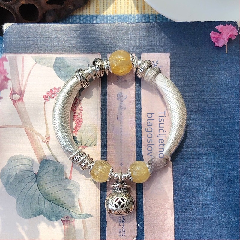 Bakrena narukvica, unisex, retro stil, porijeklo Guangzhou, metal s kvalitetom srebra