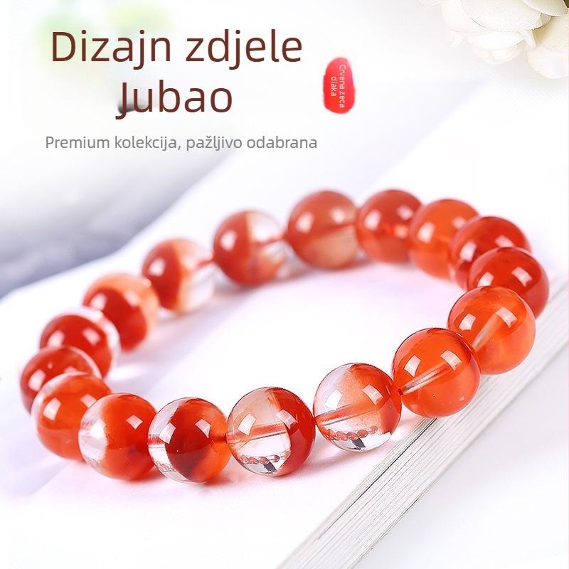 Narukvica s kristalom od dlake zeca, Kristalni materijal, Unisex originalni dizajn, Geometrijski stil