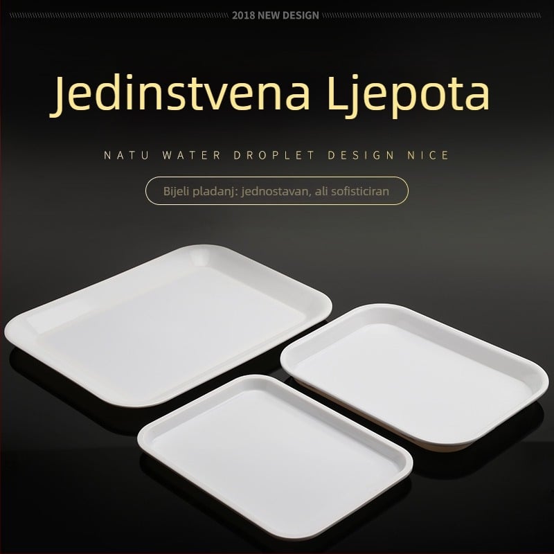 Melamin posuda, nepravilnog oblika, jednobojni dizajn, moderan minimalistički stil, pogodno za hotele i obroke
