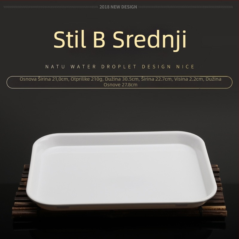 Melamin posuda, nepravilnog oblika, jednobojni dizajn, moderan minimalistički stil, pogodno za hotele i obroke