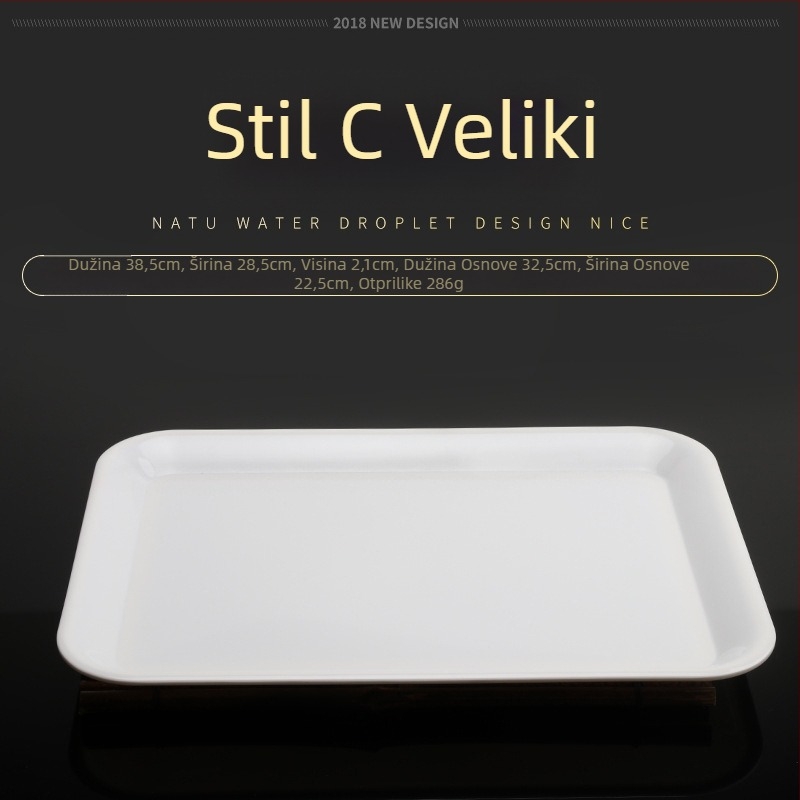 Melamin posuda, nepravilnog oblika, jednobojni dizajn, moderan minimalistički stil, pogodno za hotele i obroke