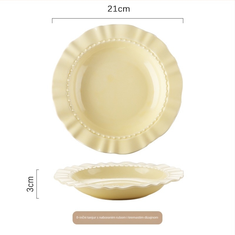 Porcelanski set zdjela s ljubavnim uzorkom, boja pod glazurom, nepravilan oblik, pogodna za mikrovalnu, moderni minimalistički stil