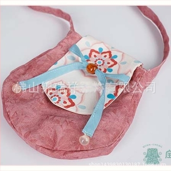 Hanfu inspirirana dječja torbica preko ramena, tkanina, kineski stil, cvjetni uzorak, za djecu 0–10 godina, jesen 2025