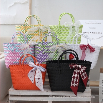 Maocai PU pletena torbica – vertikalni kvadratni oblik, osvježavajući i sladak stil, unutarnja džep za dokumente