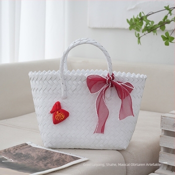 Maocai PU pletena torbica – vertikalni kvadratni oblik, osvježavajući i sladak stil, unutarnja džep za dokumente