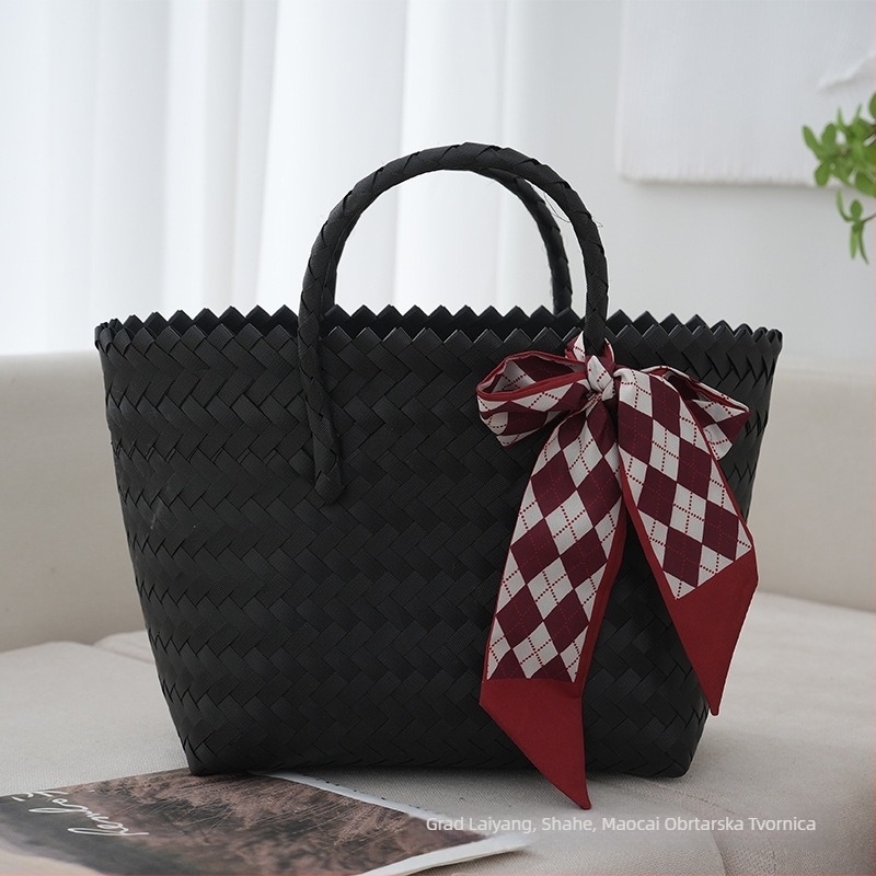 Maocai PU pletena torbica – vertikalni kvadratni oblik, osvježavajući i sladak stil, unutarnja džep za dokumente