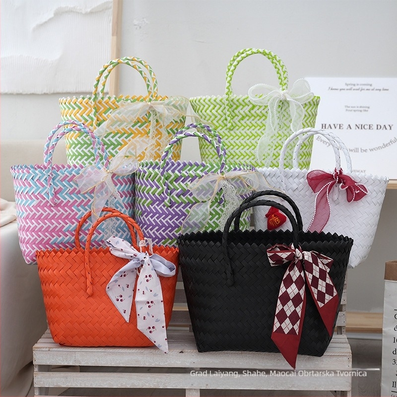 Maocai PU pletena torbica – vertikalni kvadratni oblik, osvježavajući i sladak stil, unutarnja džep za dokumente