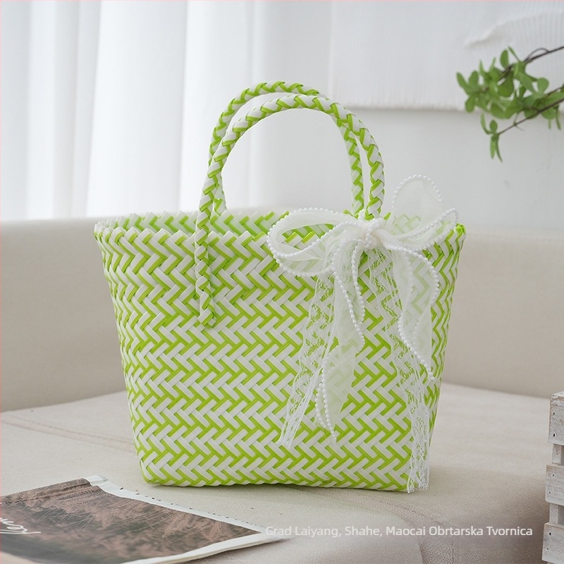 Maocai PU pletena torbica – vertikalni kvadratni oblik, osvježavajući i sladak stil, unutarnja džep za dokumente