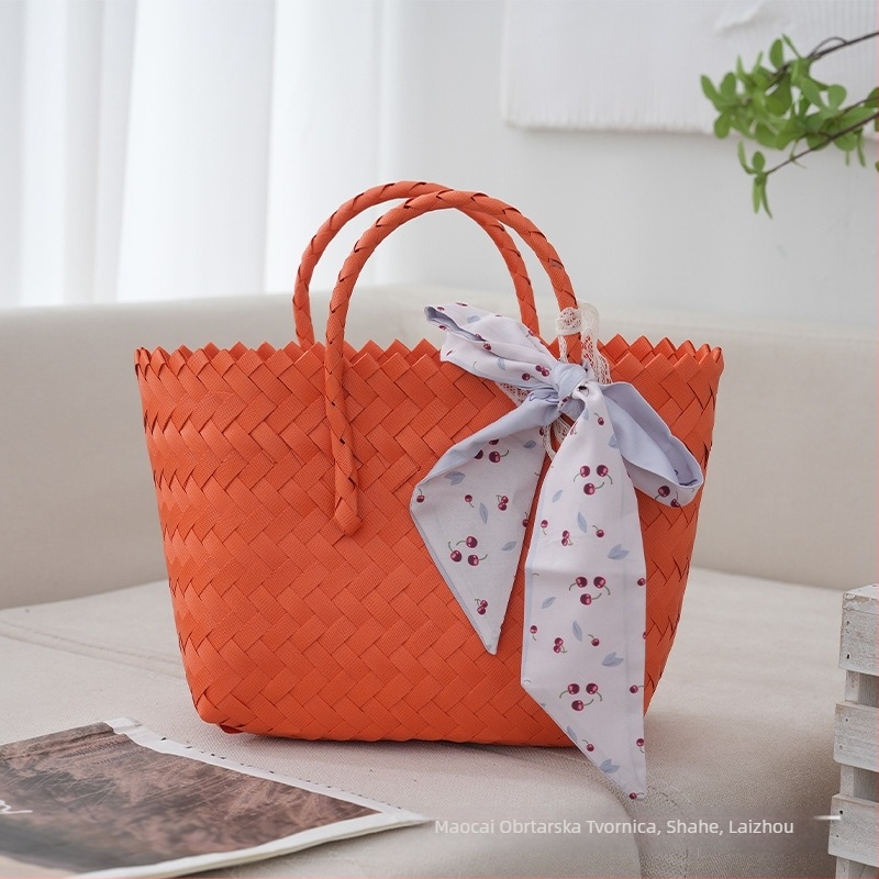 Maocai PU pletena torbica – vertikalni kvadratni oblik, osvježavajući i sladak stil, unutarnja džep za dokumente