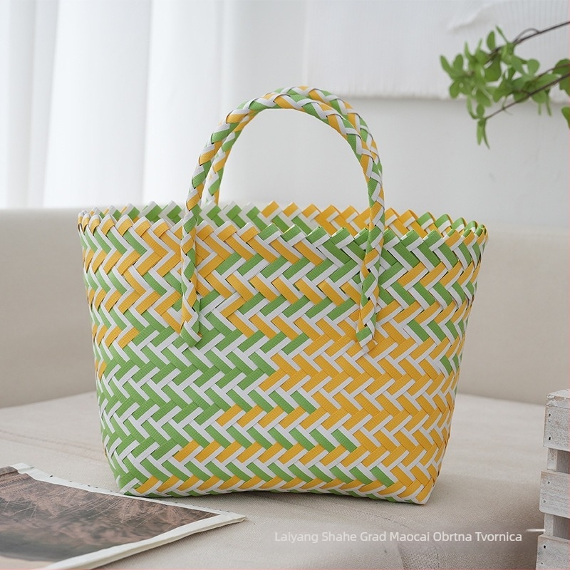 Maocai PU pletena torbica – vertikalni kvadratni oblik, osvježavajući i sladak stil, unutarnja džep za dokumente