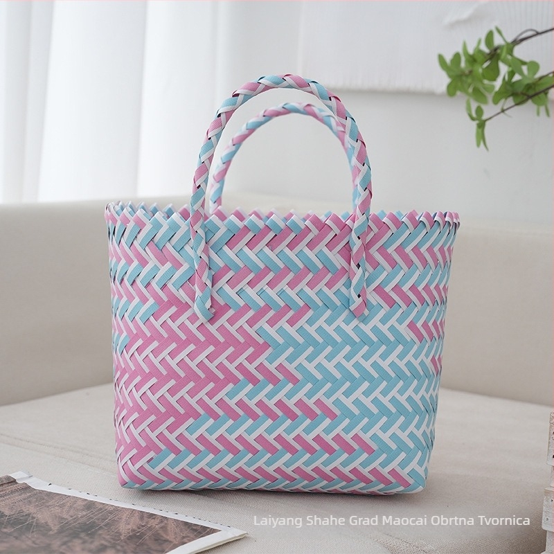 Maocai PU pletena torbica – vertikalni kvadratni oblik, osvježavajući i sladak stil, unutarnja džep za dokumente