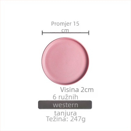 Porcelanski večernji tanjur, okrugli, zapadni stil, pogodan za mikrovalnu pećnicu, s logom