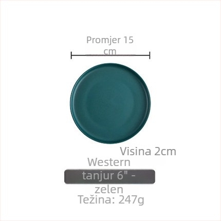 Porcelanski večernji tanjur, okrugli, zapadni stil, pogodan za mikrovalnu pećnicu, s logom