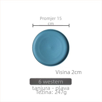 Porcelanski večernji tanjur, okrugli, zapadni stil, pogodan za mikrovalnu pećnicu, s logom