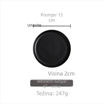 Porcelanski večernji tanjur, okrugli, zapadni stil, pogodan za mikrovalnu pećnicu, s logom