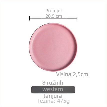 Porcelanski večernji tanjur, okrugli, zapadni stil, pogodan za mikrovalnu pećnicu, s logom