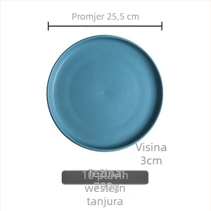 Porcelanski večernji tanjur, okrugli, zapadni stil, pogodan za mikrovalnu pećnicu, s logom