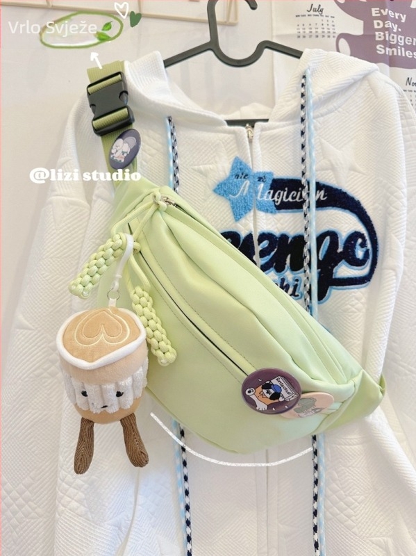 Ženska crossbody torba Dumpling, Oxford tkanina, podstava od najlona, zatvarač, proljeće 2025