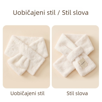 Dječji šal od umjetne zajčje dlake, zima, križni dizajn, zadržava toplinu.