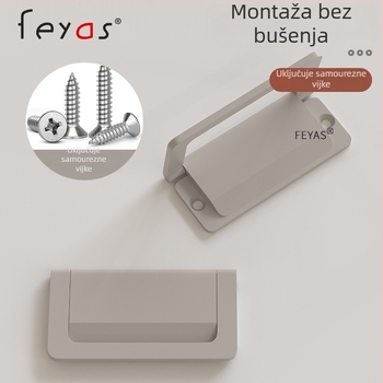Drška za ladicu - aluminijska legura, sprej premaz, moderan minimalistički stil, model 5300, za ladice i ormare za cipele, bez rupa, skrivena ručica