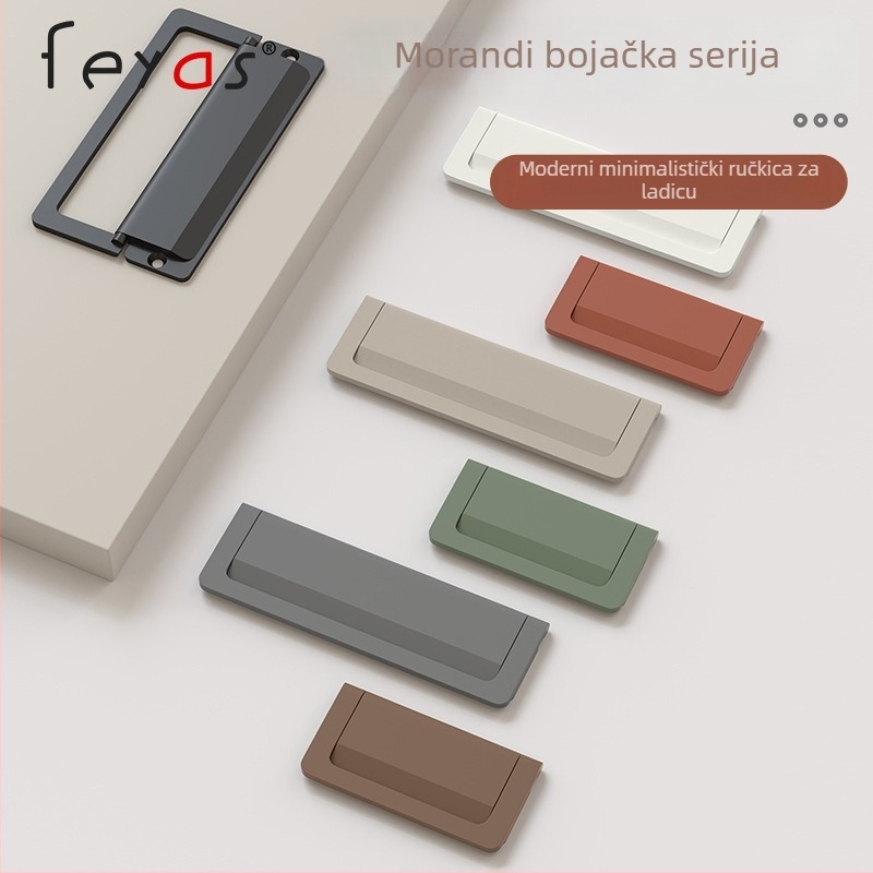 Drška za ladicu - aluminijska legura, sprej premaz, moderan minimalistički stil, model 5300, za ladice i ormare za cipele, bez rupa, skrivena ručica