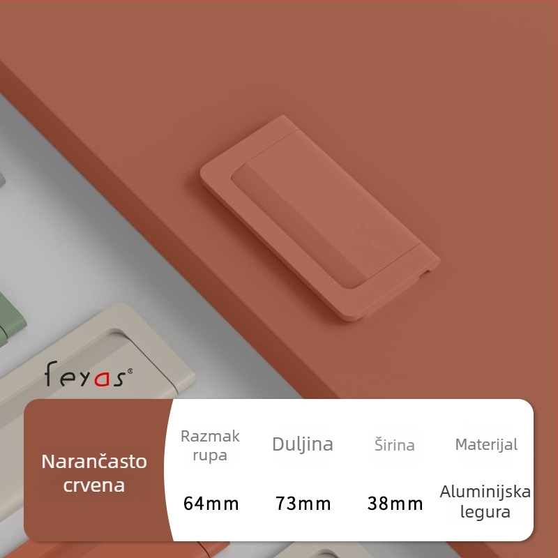 Drška za ladicu - aluminijska legura, sprej premaz, moderan minimalistički stil, model 5300, za ladice i ormare za cipele, bez rupa, skrivena ručica
