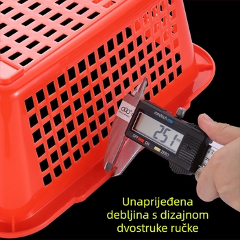 Koš za pohranu, debeli plastični, pravokutni s odvodnim otvorom (Model P8011, Materijal: Plastika, Stil: Moderna jednostavnost)