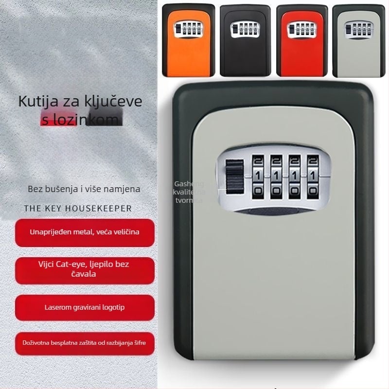 Kutija za ključeve s lozinkom, zidna montaža s prozorčićem | SHASHENG aluminijski legura, protiv krađe