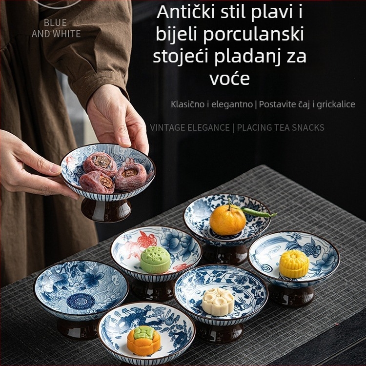 Yifang porcelanski tanjur za voće, novi kineski stil, lagani retro luksuz