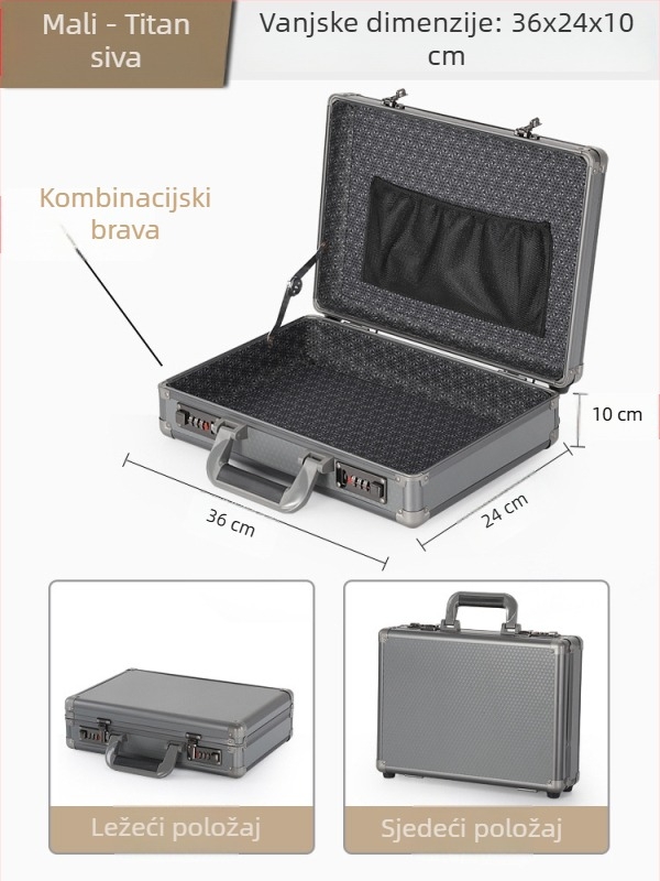 Zaključavajuća sigurnosna kutija za dragocjenosti i dokumente, otporna na prašinu i plijesan, 18L, japanski stil.