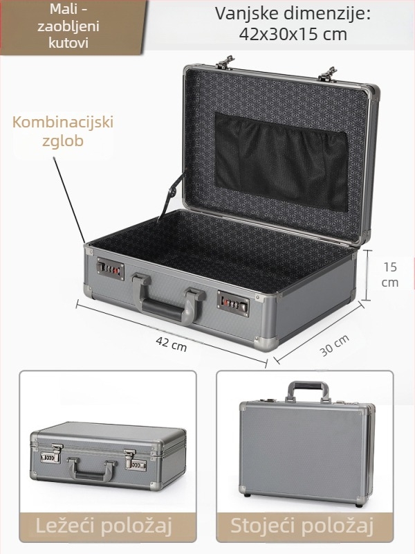 Zaključavajuća sigurnosna kutija za dragocjenosti i dokumente, otporna na prašinu i plijesan, 18L, japanski stil.